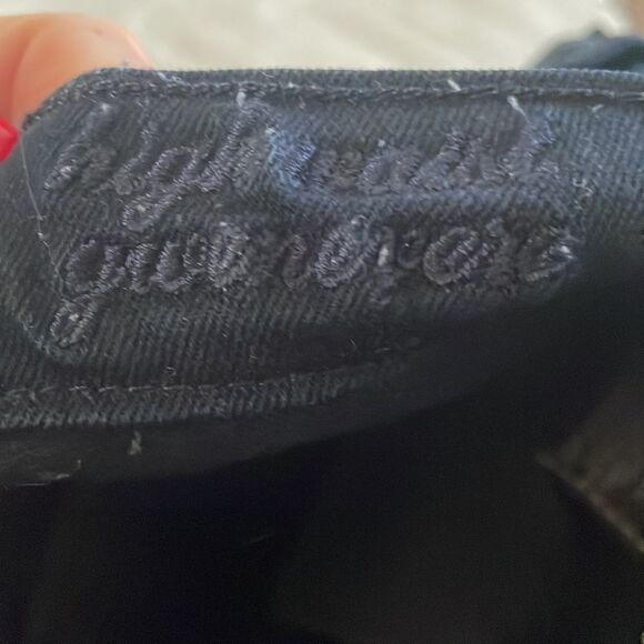 74AMK Women’s Dark Navy High Waist Straight Leg Jeans - Picture 6 of 7